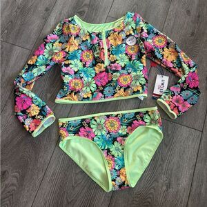 Limited too Floral Kids Swim Set